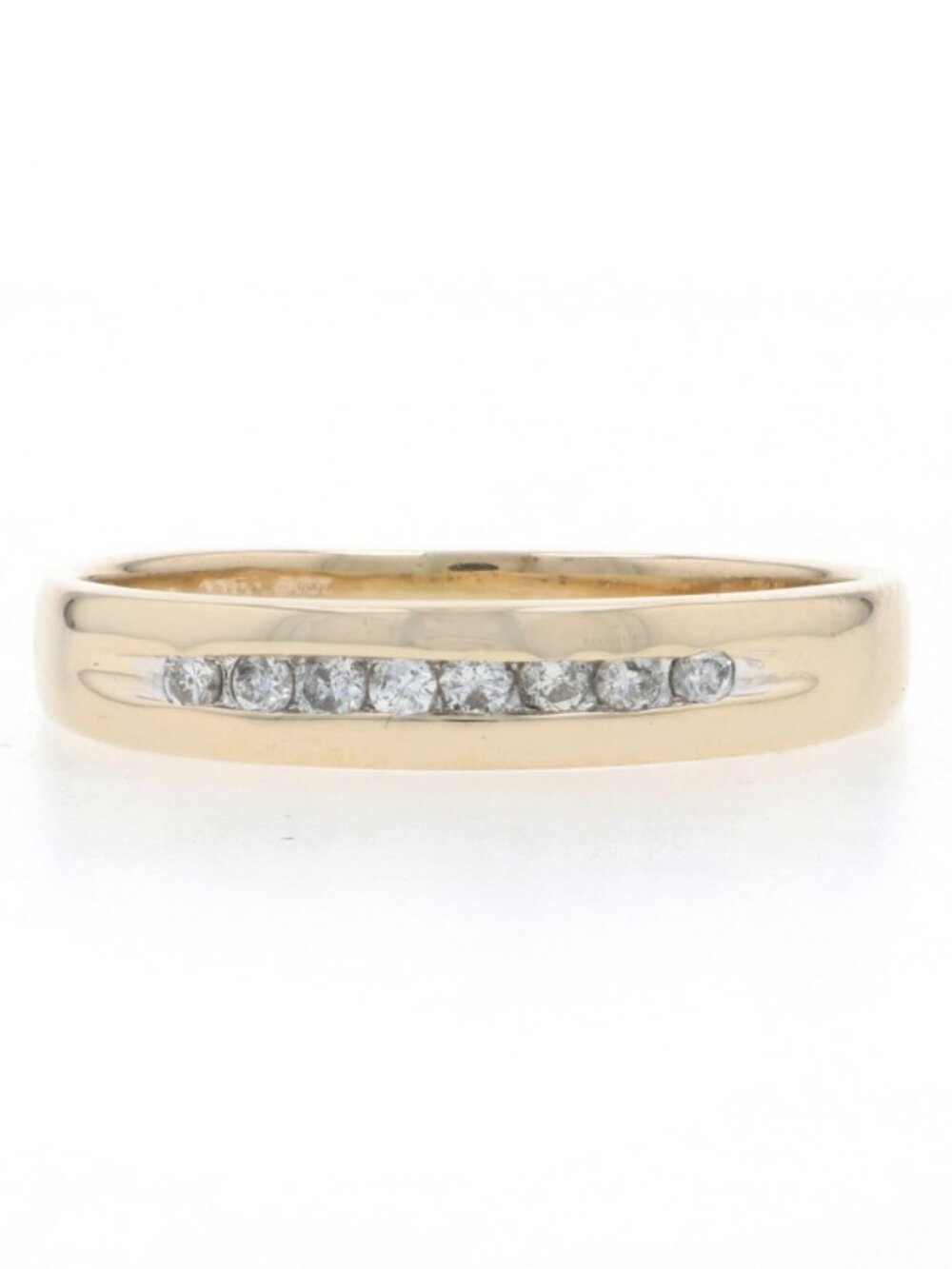 Yellow Gold Diamond Men's Wedding Band - 14k Round .20ctw Channel Set Ring